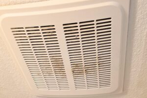 dirty bathroom exhaust fan cover before move-out cleaning Bremerton